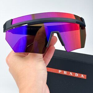 Prada Linea Rossa PS01YS 1BO02U BRAND NEW Sunglasses Matte Black Mirror Unisex